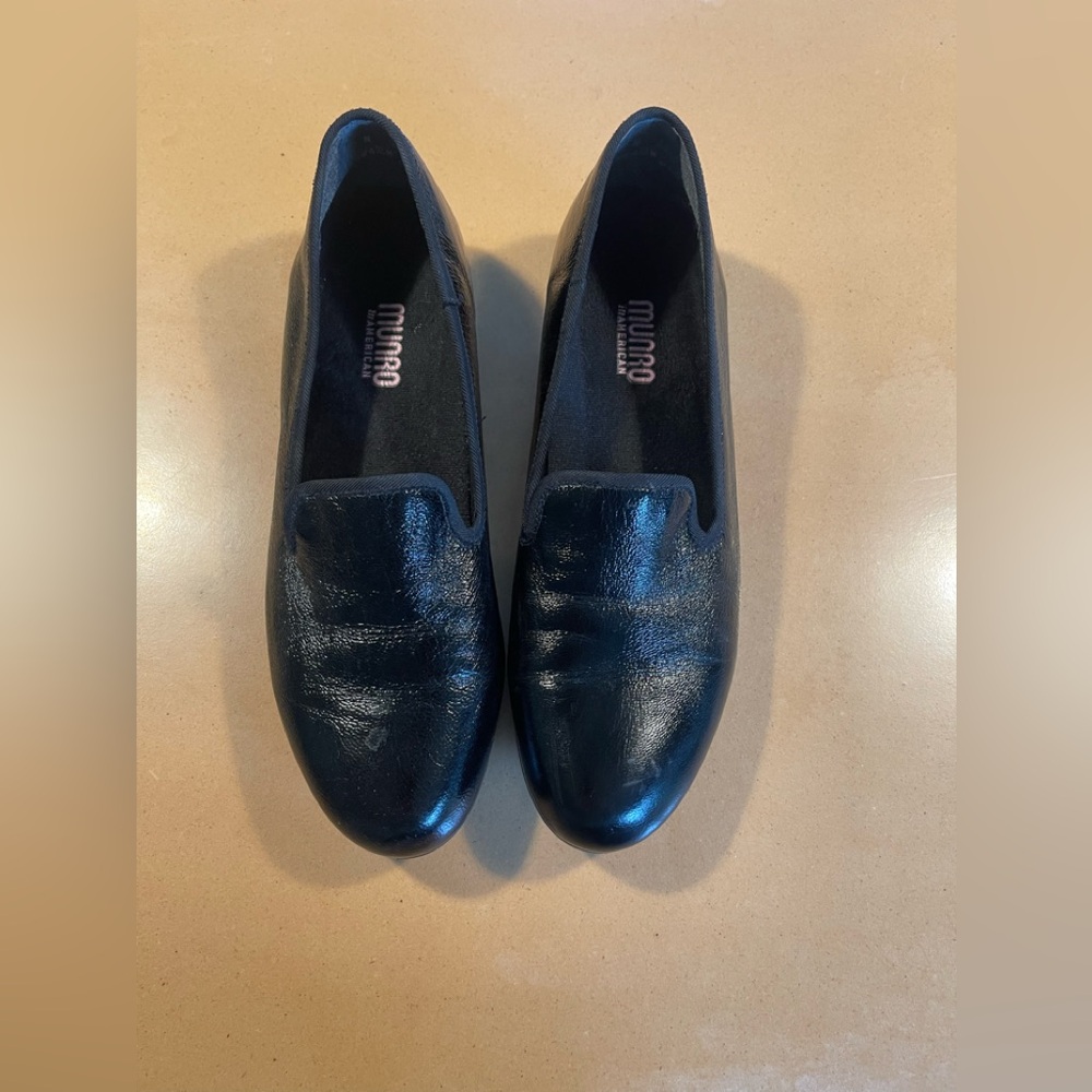 Munro Shiny Black Flats
